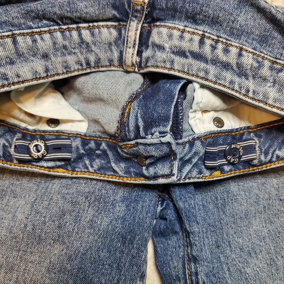 GAP Kid's Girl's Blue Jeans distressed Girlfriend fit - Size 12 adjustable waist - Picture 5 of 12